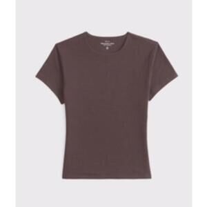 Abercrombie Double Lined Baby Tee Brown Small